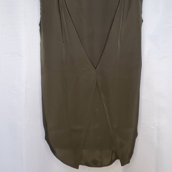 Olive Green Hi-Lo Sleeveless Tunic - Picture 7 of 9